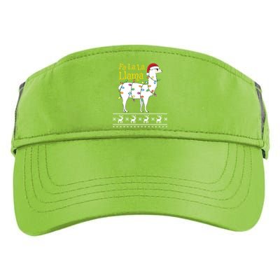 Fa La La Llama Christmas Funny Ugly Christmas Sweater Gift Adult Drive Performance Visor