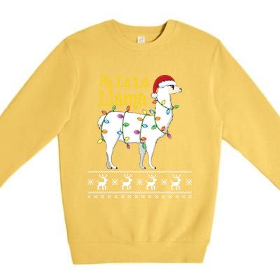 Fa La La Llama Christmas Funny Ugly Christmas Sweater Gift Premium Crewneck Sweatshirt