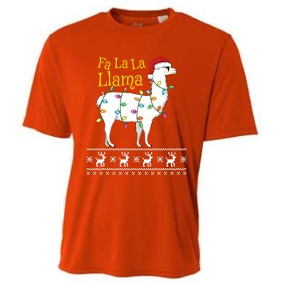 Fa La La Llama Christmas Funny Ugly Christmas Sweater Gift Cooling Performance Crew T-Shirt