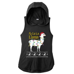 Fa La La Llama Christmas Funny Ugly Christmas Sweater Gift Ladies PosiCharge Tri-Blend Wicking Draft Hoodie Tank