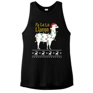 Fa La La Llama Christmas Funny Ugly Christmas Sweater Gift Ladies PosiCharge Tri-Blend Wicking Tank