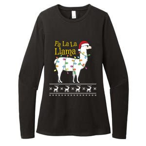 Fa La La Llama Christmas Funny Ugly Christmas Sweater Gift Womens CVC Long Sleeve Shirt