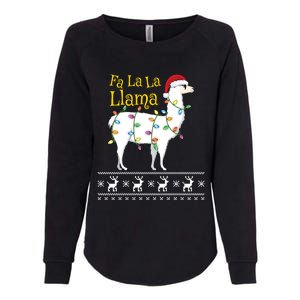 Fa La La Llama Christmas Funny Ugly Christmas Sweater Gift Womens California Wash Sweatshirt