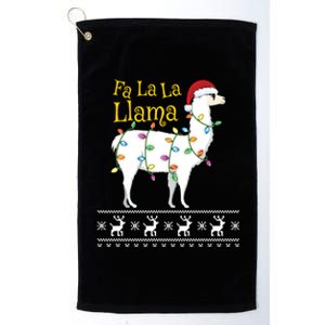 Fa La La Llama Christmas Funny Ugly Christmas Sweater Gift Platinum Collection Golf Towel