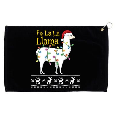 Fa La La Llama Christmas Funny Ugly Christmas Sweater Gift Grommeted Golf Towel