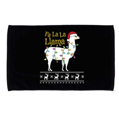 Fa La La Llama Christmas Funny Ugly Christmas Sweater Gift Microfiber Hand Towel