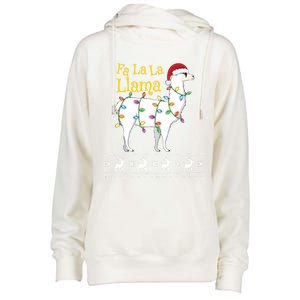 Fa La La Llama Christmas Funny Ugly Christmas Sweater Gift Womens Funnel Neck Pullover Hood