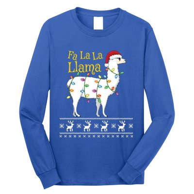 Fa La La Llama Christmas Funny Ugly Christmas Sweater Gift Long Sleeve Shirt