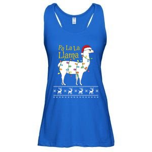 Fa La La Llama Christmas Funny Ugly Christmas Sweater Gift Ladies Essential Flowy Tank