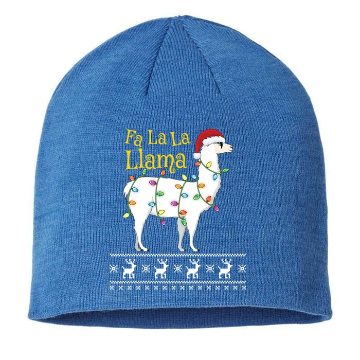 Fa La La Llama Christmas Funny Ugly Christmas Sweater Gift Sustainable Beanie