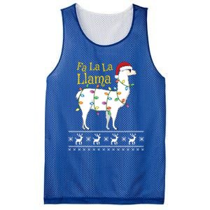 Fa La La Llama Christmas Funny Ugly Christmas Sweater Gift Mesh Reversible Basketball Jersey Tank