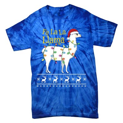 Fa La La Llama Christmas Funny Ugly Christmas Sweater Gift Tie-Dye T-Shirt