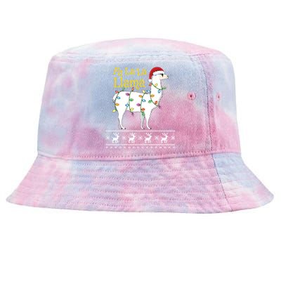 Fa La La Llama Christmas Funny Ugly Christmas Sweater Gift Tie-Dyed Bucket Hat