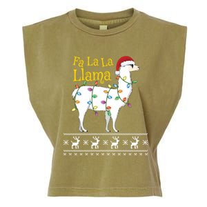 Fa La La Llama Christmas Funny Ugly Christmas Sweater Gift Garment-Dyed Women's Muscle Tee