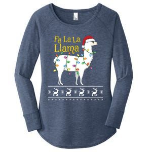 Fa La La Llama Christmas Funny Ugly Christmas Sweater Gift Women's Perfect Tri Tunic Long Sleeve Shirt