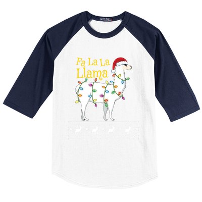 Fa La La Llama Christmas Funny Ugly Christmas Sweater Gift Baseball Sleeve Shirt