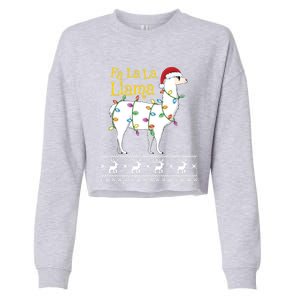 Fa La La Llama Christmas Funny Ugly Christmas Sweater Gift Cropped Pullover Crew