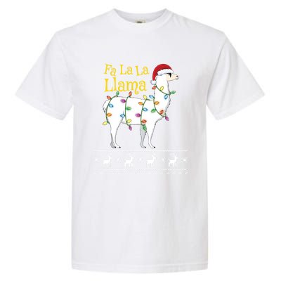 Fa La La Llama Christmas Funny Ugly Christmas Sweater Gift Garment-Dyed Heavyweight T-Shirt