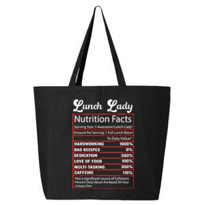 Funny Lunch Lady Nutrition Facts School Cafeteria Cooks Gift 25L Jumbo Tote