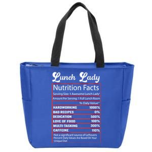 Funny Lunch Lady Nutrition Facts School Cafeteria Cooks Gift Zip Tote Bag