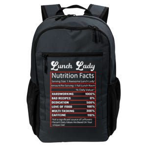 Funny Lunch Lady Nutrition Facts School Cafeteria Cooks Gift Daily Commute Backpack