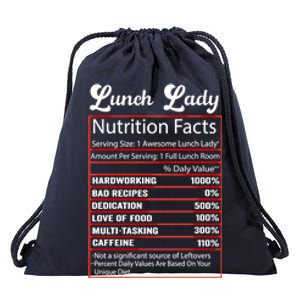 Funny Lunch Lady Nutrition Facts School Cafeteria Cooks Gift Drawstring Bag