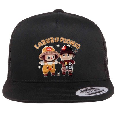 Funny Labubu Lover Cute Labubu Picnic And Friends Flatbill Hat