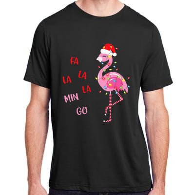 Fa La La Mingo Christmas Flamingo Tree Lights Santa Flamingo Adult ChromaSoft Performance T-Shirt