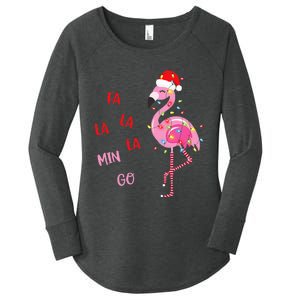 Fa La La Mingo Christmas Flamingo Tree Lights Santa Flamingo Women's Perfect Tri Tunic Long Sleeve Shirt