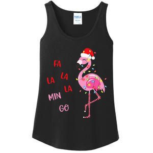 Fa La La Mingo Christmas Flamingo Tree Lights Santa Flamingo Ladies Essential Tank