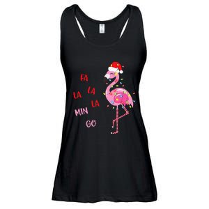 Fa La La Mingo Christmas Flamingo Tree Lights Santa Flamingo Ladies Essential Flowy Tank