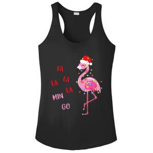 Fa La La Mingo Christmas Flamingo Tree Lights Santa Flamingo Ladies PosiCharge Competitor Racerback Tank