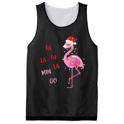 Fa La La Mingo Christmas Flamingo Tree Lights Santa Flamingo Mesh Reversible Basketball Jersey Tank