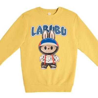 Funny Labubu Lover Cute Labubu The Monsters Party Premium Crewneck Sweatshirt