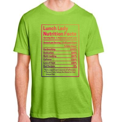 Funny Lunch Lady Nutrition Facts School Cafeteria Cooks Cool Gift Adult ChromaSoft Performance T-Shirt