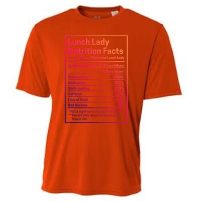 Funny Lunch Lady Nutrition Facts School Cafeteria Cooks Cool Gift Cooling Performance Crew T-Shirt