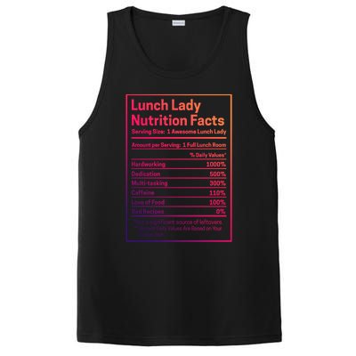 Funny Lunch Lady Nutrition Facts School Cafeteria Cooks Cool Gift PosiCharge Competitor Tank