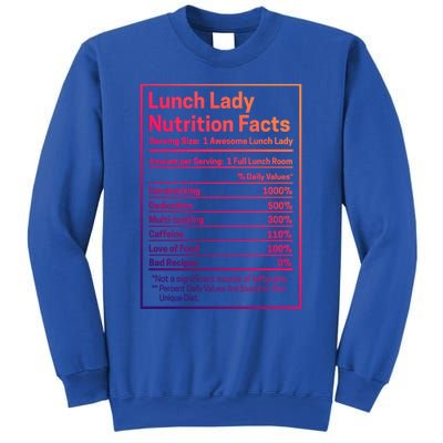 Funny Lunch Lady Nutrition Facts School Cafeteria Cooks Cool Gift Sweatshirt