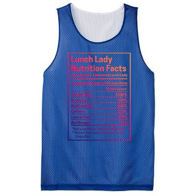 Funny Lunch Lady Nutrition Facts School Cafeteria Cooks Cool Gift Mesh Reversible Basketball Jersey Tank