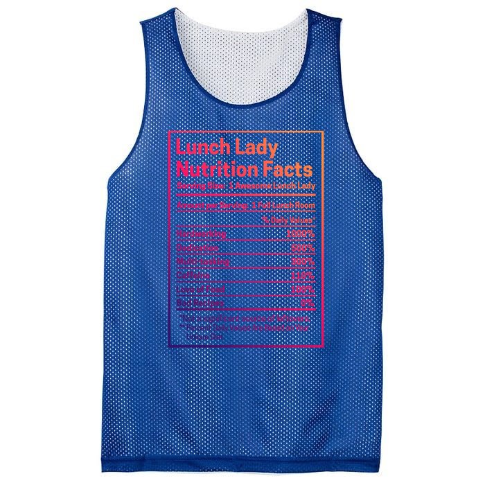 Funny Lunch Lady Nutrition Facts School Cafeteria Cooks Cool Gift Mesh Reversible Basketball Jersey Tank