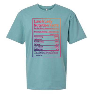 Funny Lunch Lady Nutrition Facts School Cafeteria Cooks Cool Gift Sueded Cloud Jersey T-Shirt