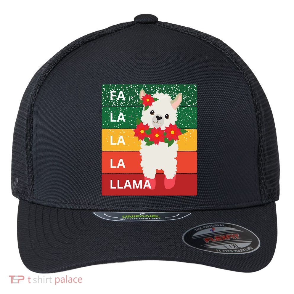 Fa La La Lama Alpaca Flexfit Unipanel Trucker Cap