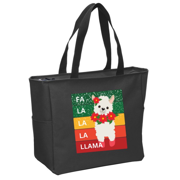 Fa La La Lama Alpaca Zip Tote Bag