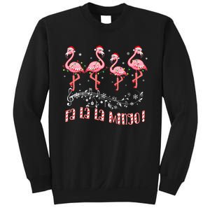 Fa La La MINGO Flamingo Christmas Candy Cane Flamingoes Sweatshirt