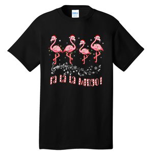 Fa La La MINGO Flamingo Christmas Candy Cane Flamingoes Tall T-Shirt