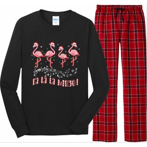 Fa La La MINGO Flamingo Christmas Candy Cane Flamingoes Long Sleeve Pajama Set