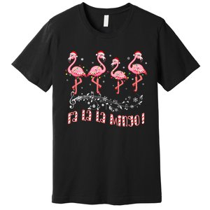 Fa La La MINGO Flamingo Christmas Candy Cane Flamingoes Premium T-Shirt