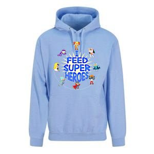 Funny Lunch Lady School Cafeteria Worker I Feed Superheroes Gift Unisex Surf Hoodie