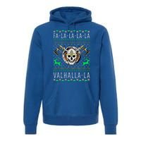 Fa La La La Valhalla La Viking God Ugly Christmas Premium Hoodie