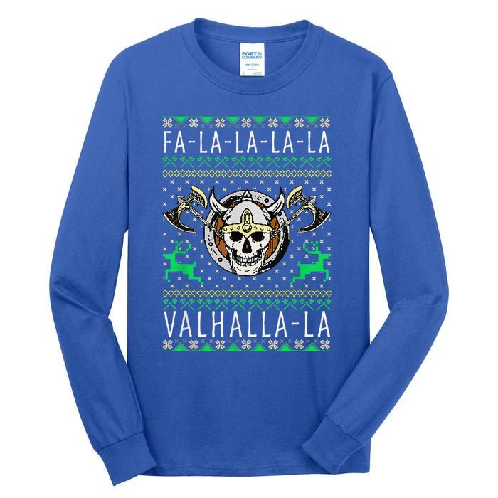 Fa La La La Valhalla La Viking God Ugly Christmas Tall Long Sleeve T-Shirt